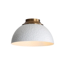 Golden 6950-FM MBS-WHT - Golden Lighting Shepard 3-light Flush Mount in Modern Brass and Matte White shade